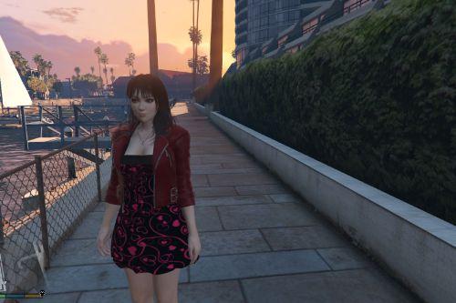 Hearts dress and dark red jacket for Momiji